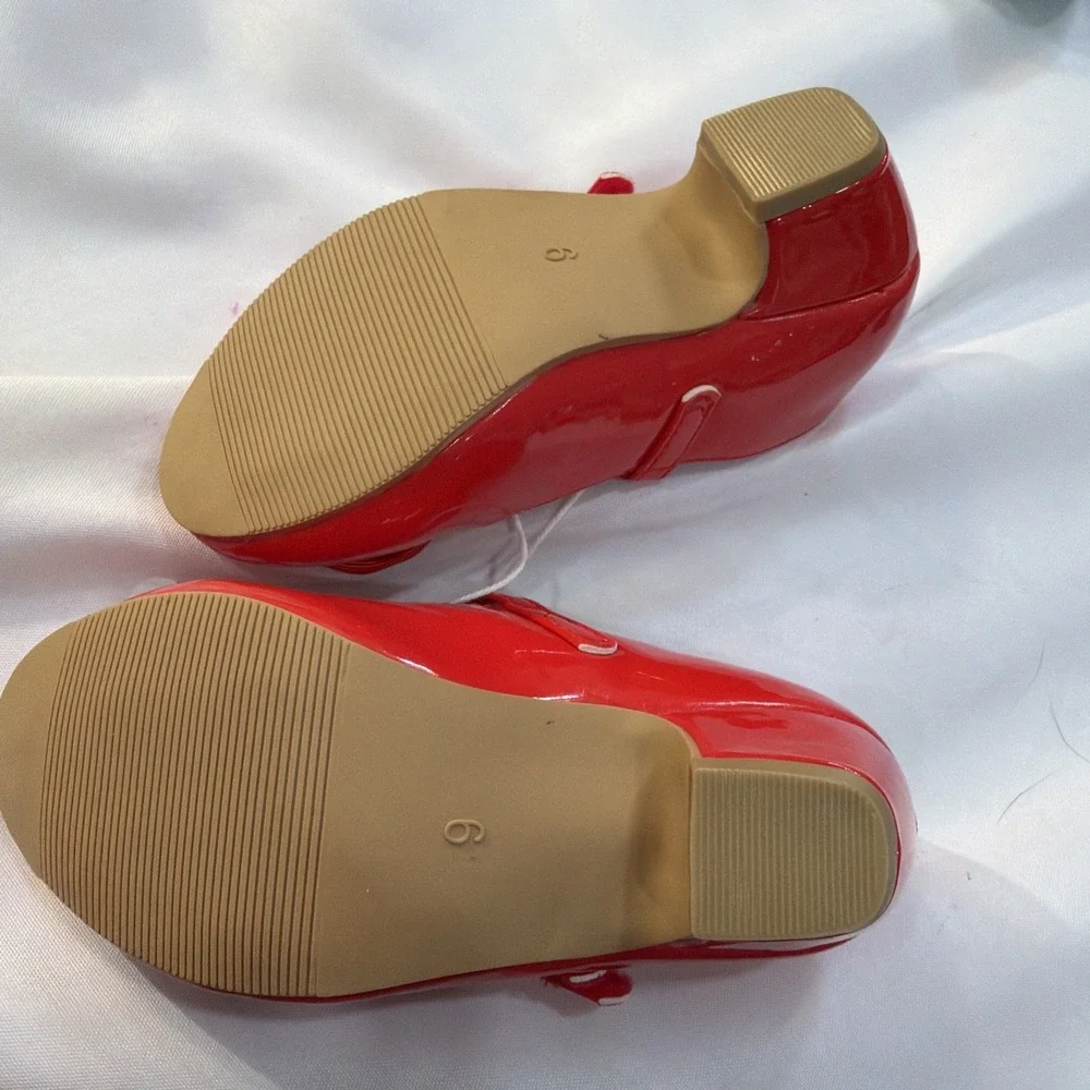 Disney Minnie Mouse Red Glitter Bow Shoes Girls Toddler Size 9 Disney Junior NWT - Picture 11 of 11